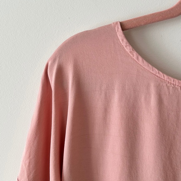 Francesca's Collections Mi Ami Pink Tencel Blouse - Picture 4 of 16